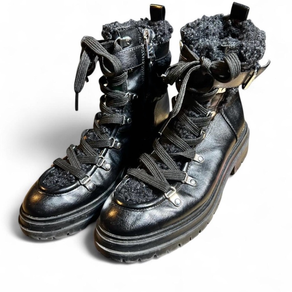 Circus by Sam Edelman Black Ankle Boots with Fur Detail